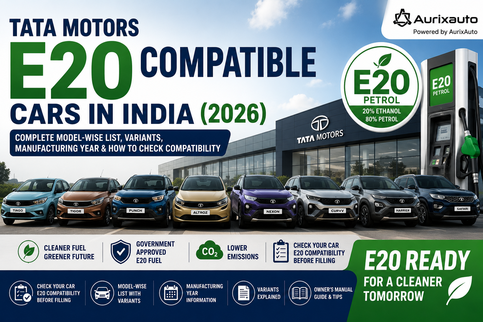 Tata E20 Compatible Cars (2026): Complete Model-wise List, Variants, Manufacturing Year & How to Check Compatibility