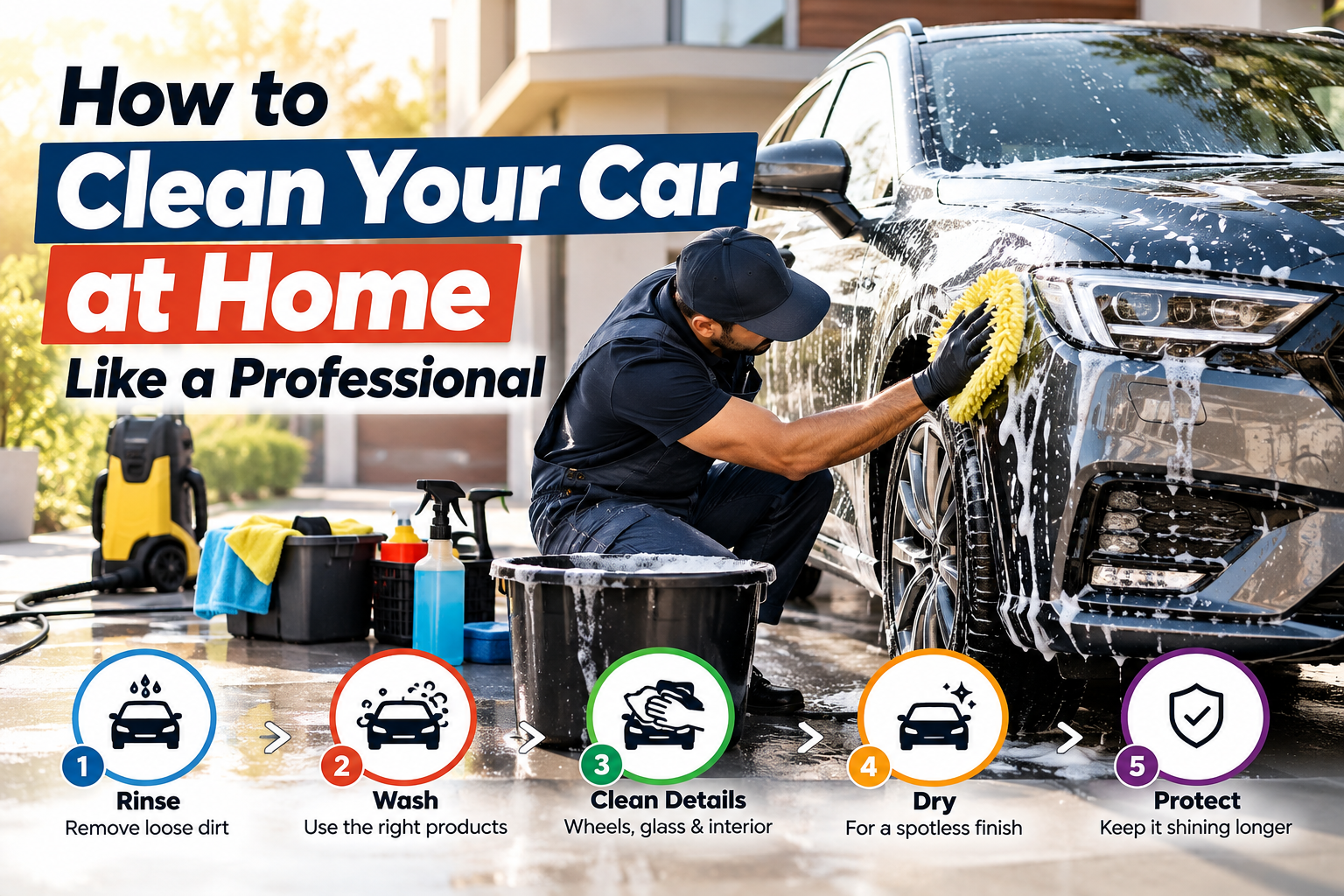 How to Clean Your Car at Home Like a Professional