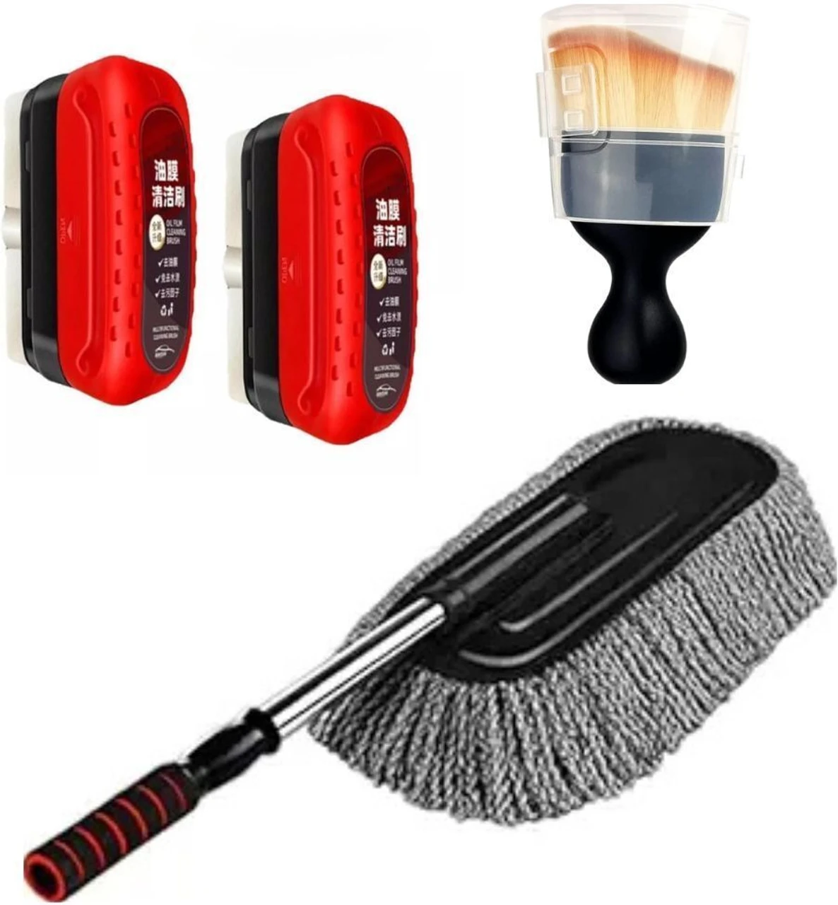 Aurixauto Big Duster + Small Brush + Oil FIlm Brush Combo