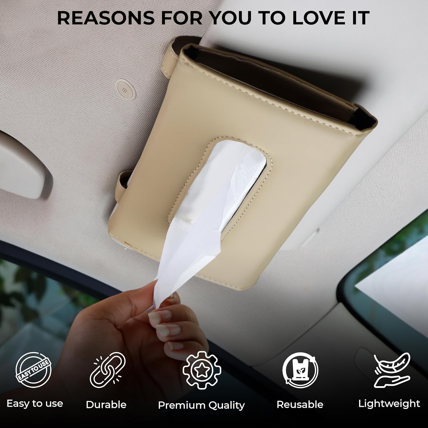 Aurixauto Sunvisor Tissue Holder + Broad Brush + Small Brush + 2 Microfiber Cloth 600 GSM image 2