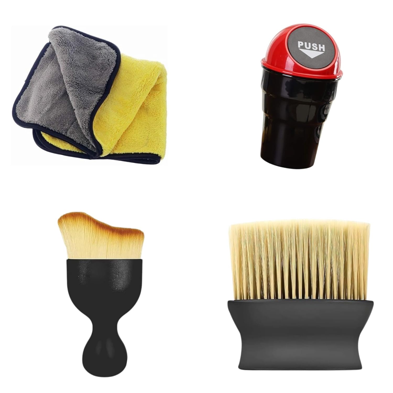 Aurixauto Car Dustbin + Small Brush+ Broad Brush + Microfiber cloth 600 GSM