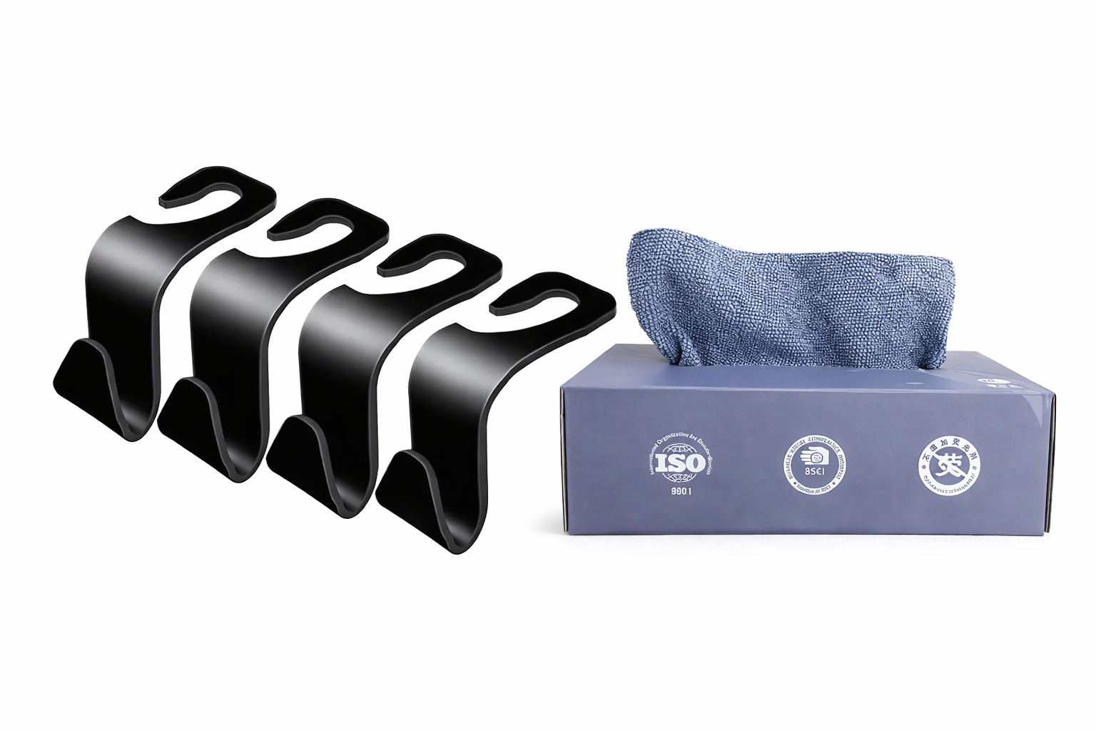 Microfiber Box  & Car hook Combo