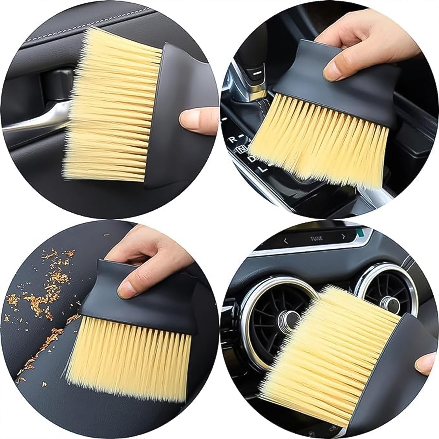 Aurixauto Car Dustbin, Small Brush & Broad Brush Combo