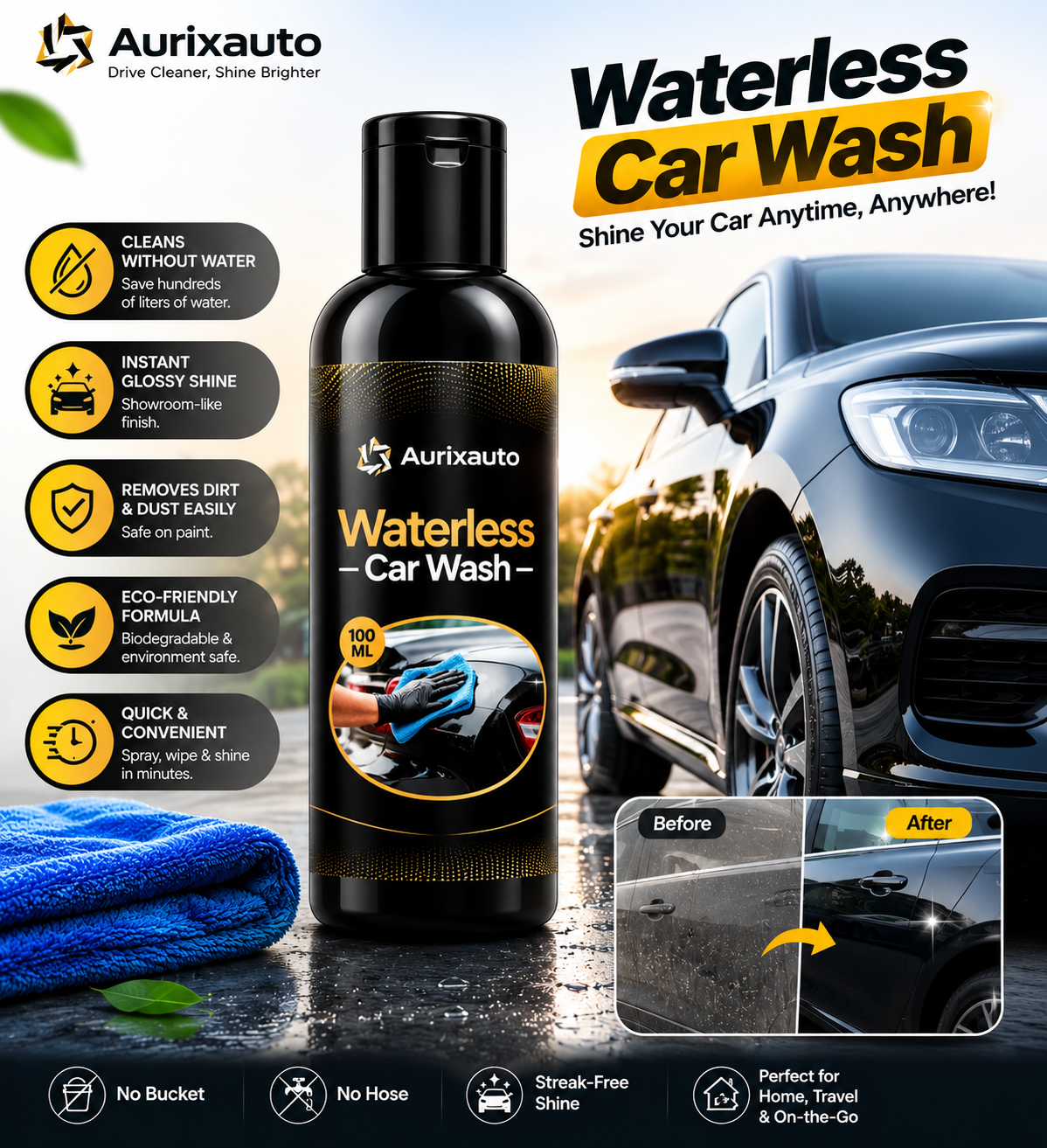 Waterless car wash 100ml - Pack of 2 image 3