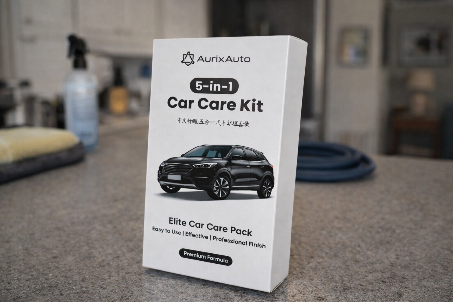 Elite Car Care Pack - 1 Car Shampoo + 2 Tire Polish + 2 Dashboard Polish