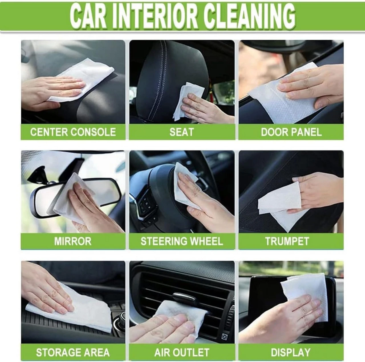 Aurixauto Small Duster + Small Brush + Broad Brush + Dashboard Wipes