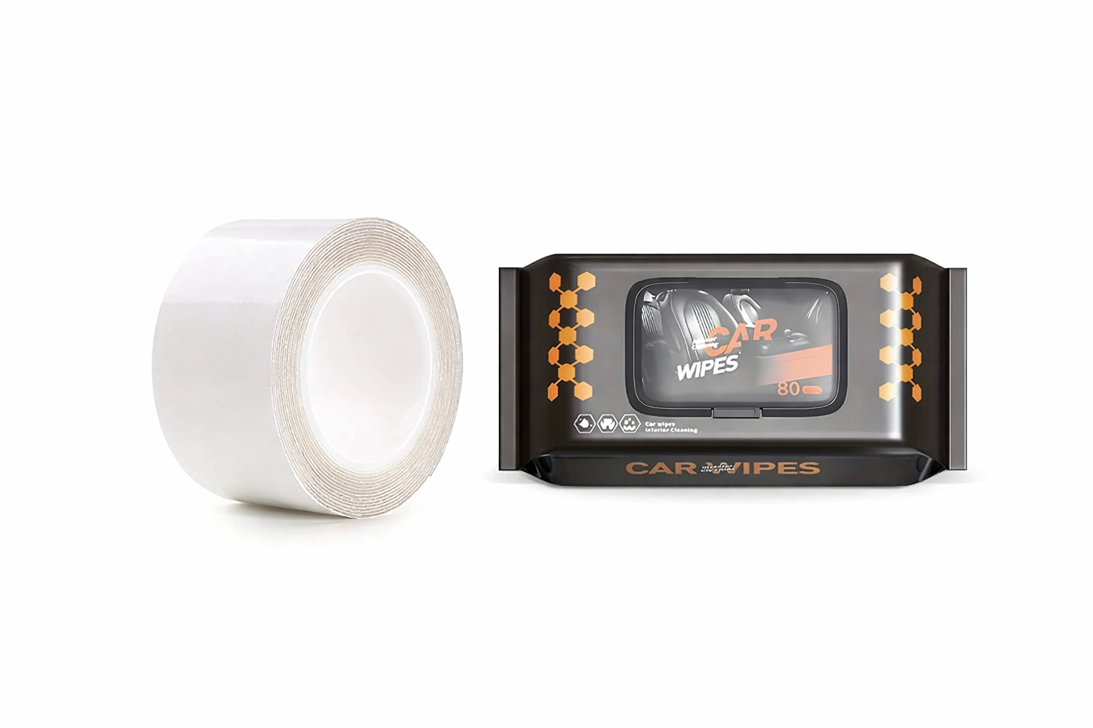 carbon fibre Anti Scratch Tape (5Cm X 5Meter) & Car Dashboard Wipes