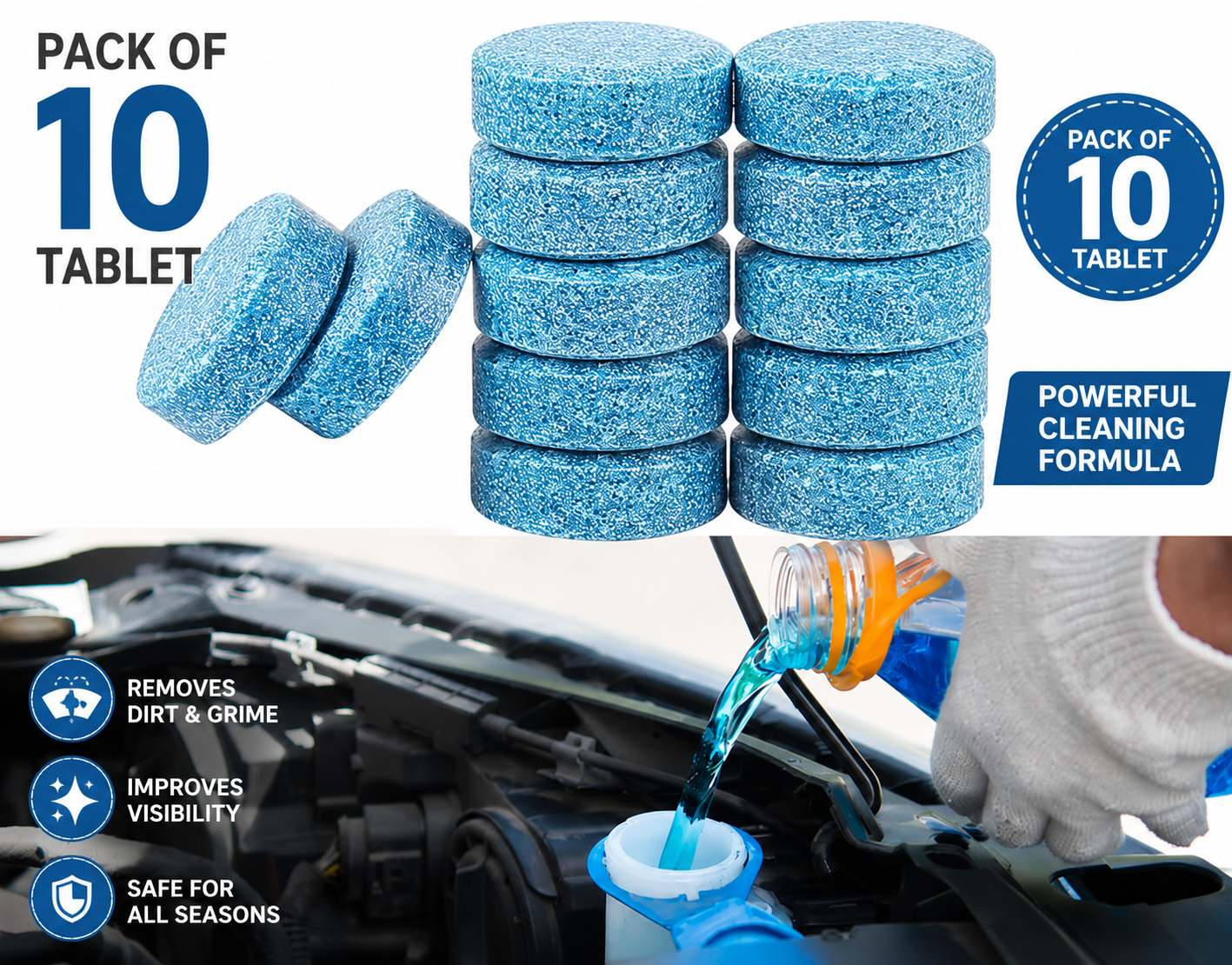 WINDSHIELD CLEANER TABLET - 10