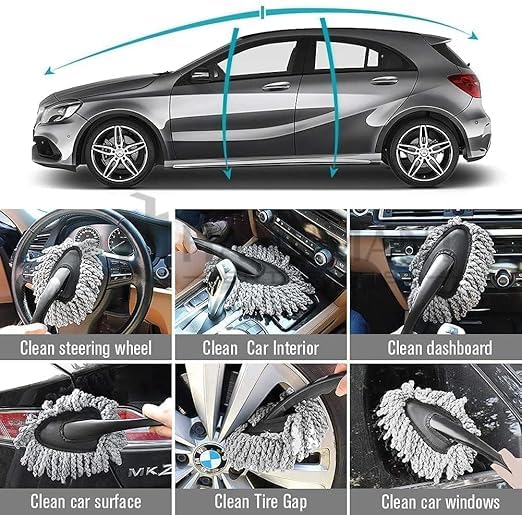 Aurixauto  Duster, Mini Duster, Brushes, Microfiber Towel, Mini Dustbin & 10 Windshield Cleaner Tablets