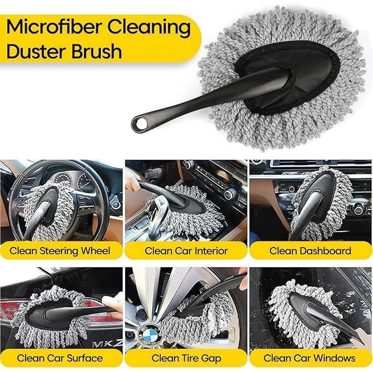 Aurixauto Small Duster + Small Brush + Broad Brush + Dashboard Wipes