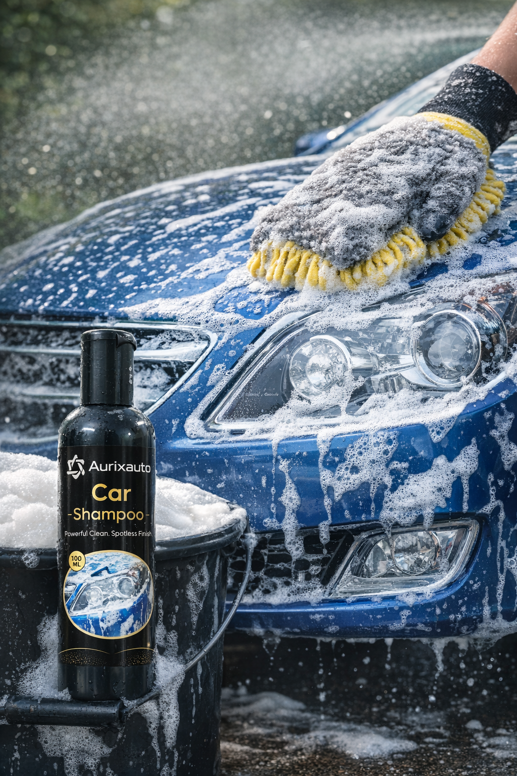 Aurix car shampoo 100ml with Wash Sponge