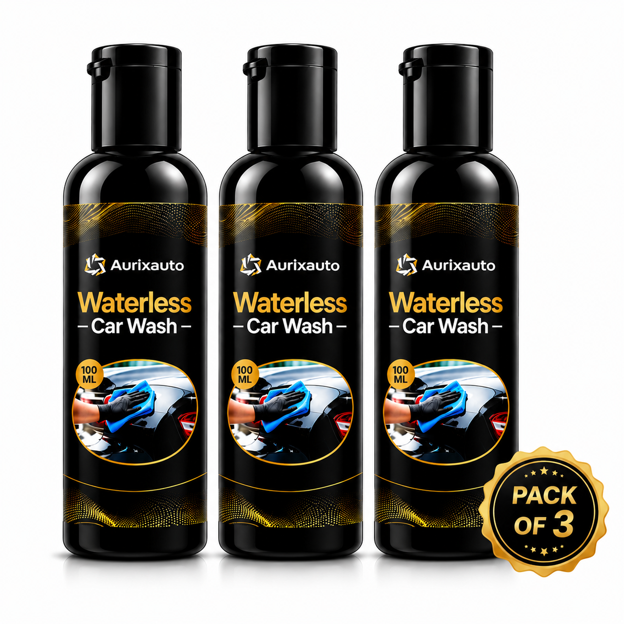 Waterless car wash 100ml - Pack of 3