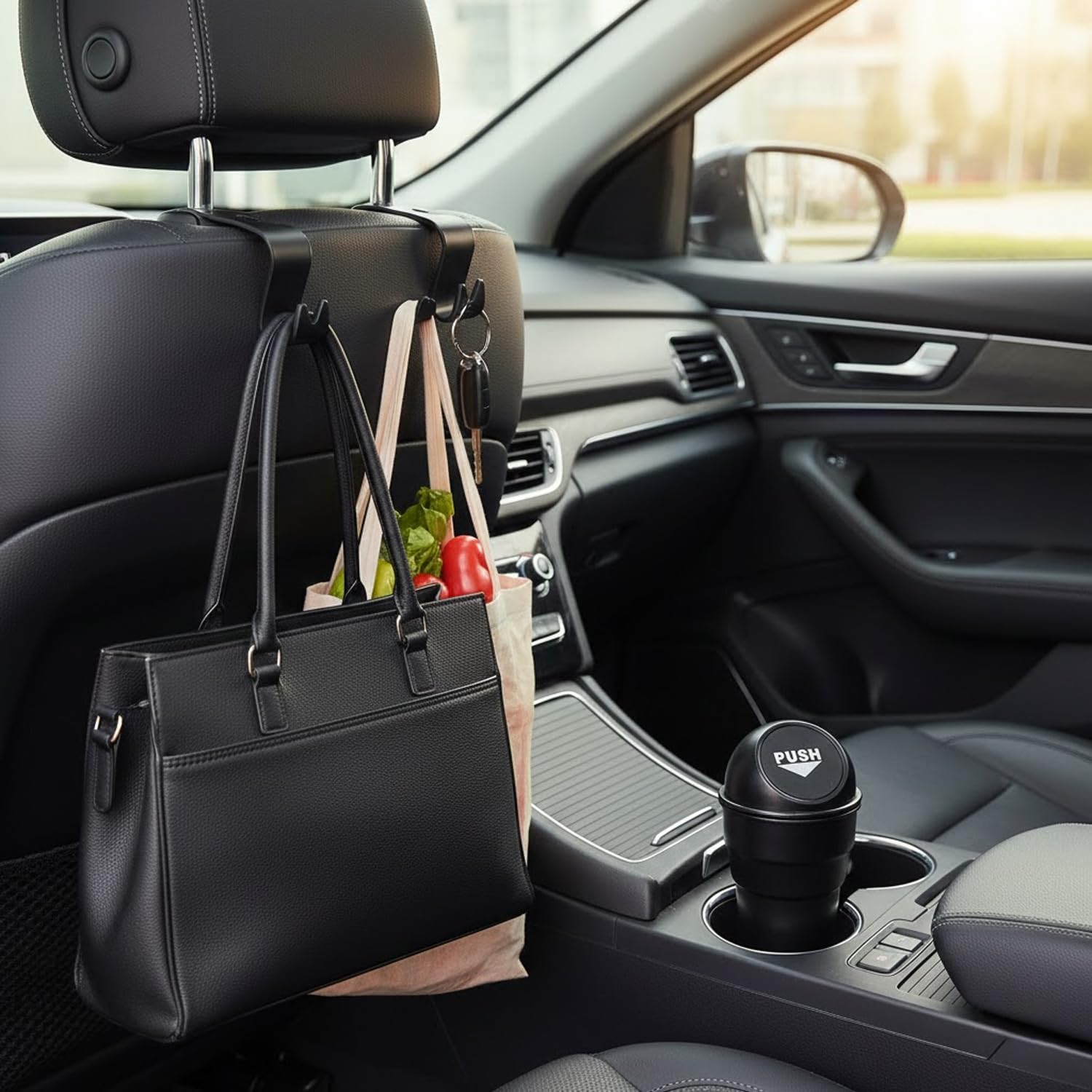 Aurixauto Car Backseat hanger and Dustbin Combo