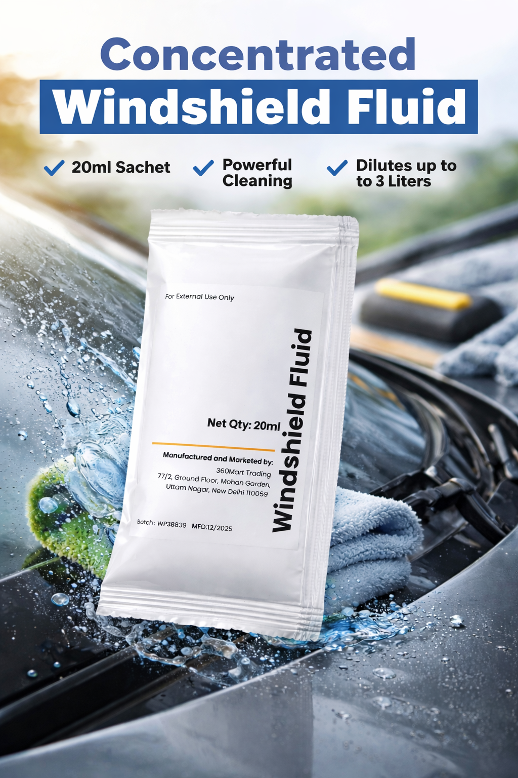 WINDSHIELD FLUID POUCH - Pack of 4