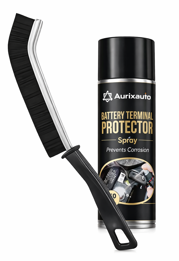 Battery Terminal Protector Spray 150ml & Gap Cleaning Slim Brush Combo