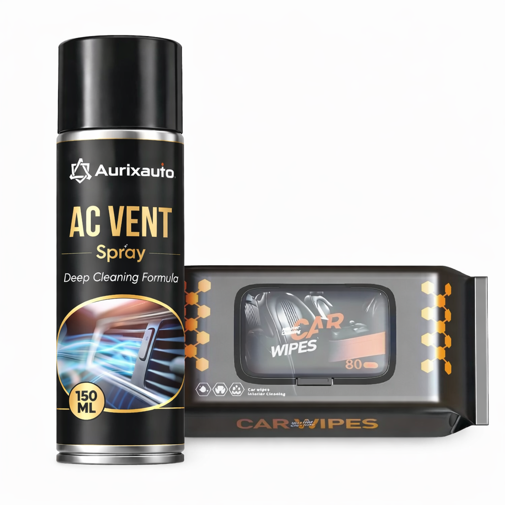 AC Vent Spray 150ml &  Dashboard Scratch Remover Wipes