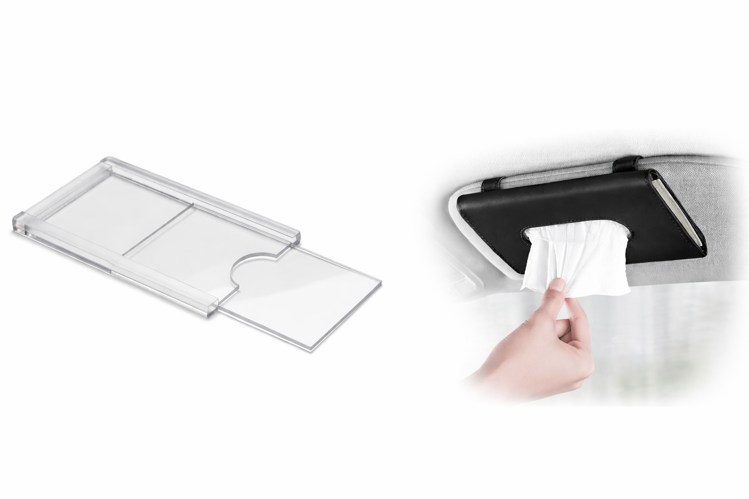 Fastag Holder & Car Tissue Holder for Sun Visor