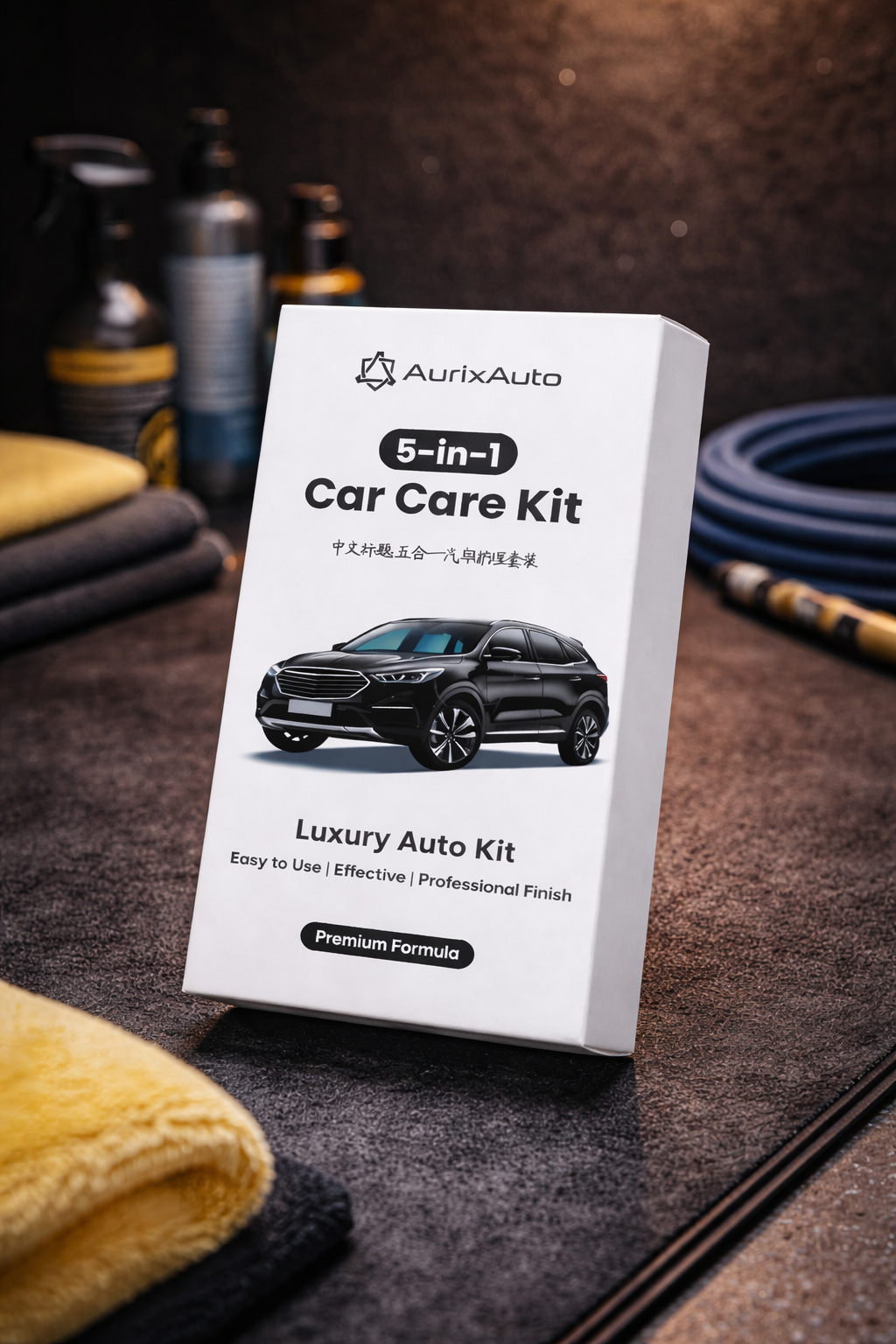 Luxury Auto Kit - 1 Car Shampoo + 2 Scratch Remover + 2 Leather Wax