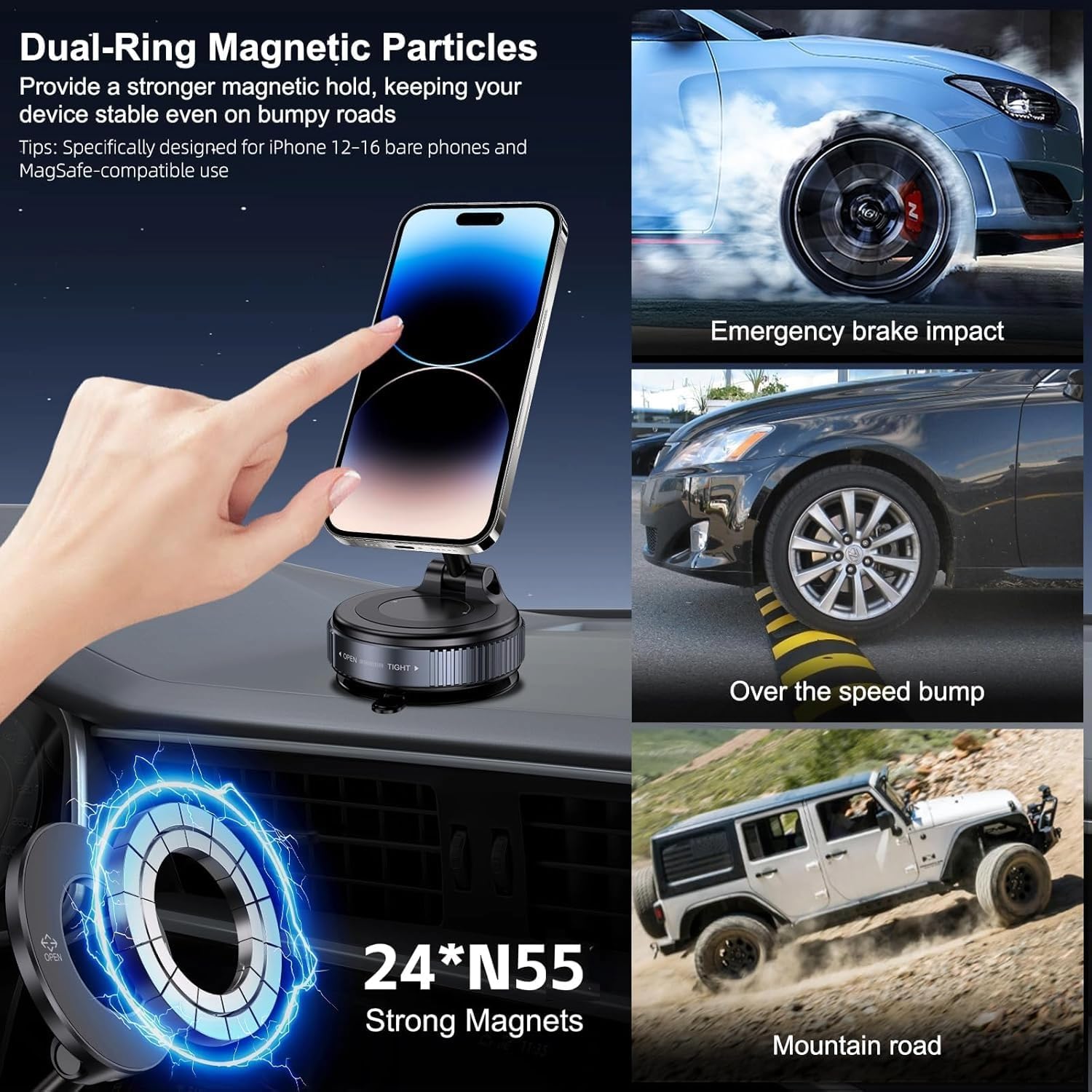 Aurixauto_360° Magnetic Car Dashboard Phone Holder _Pack of 2