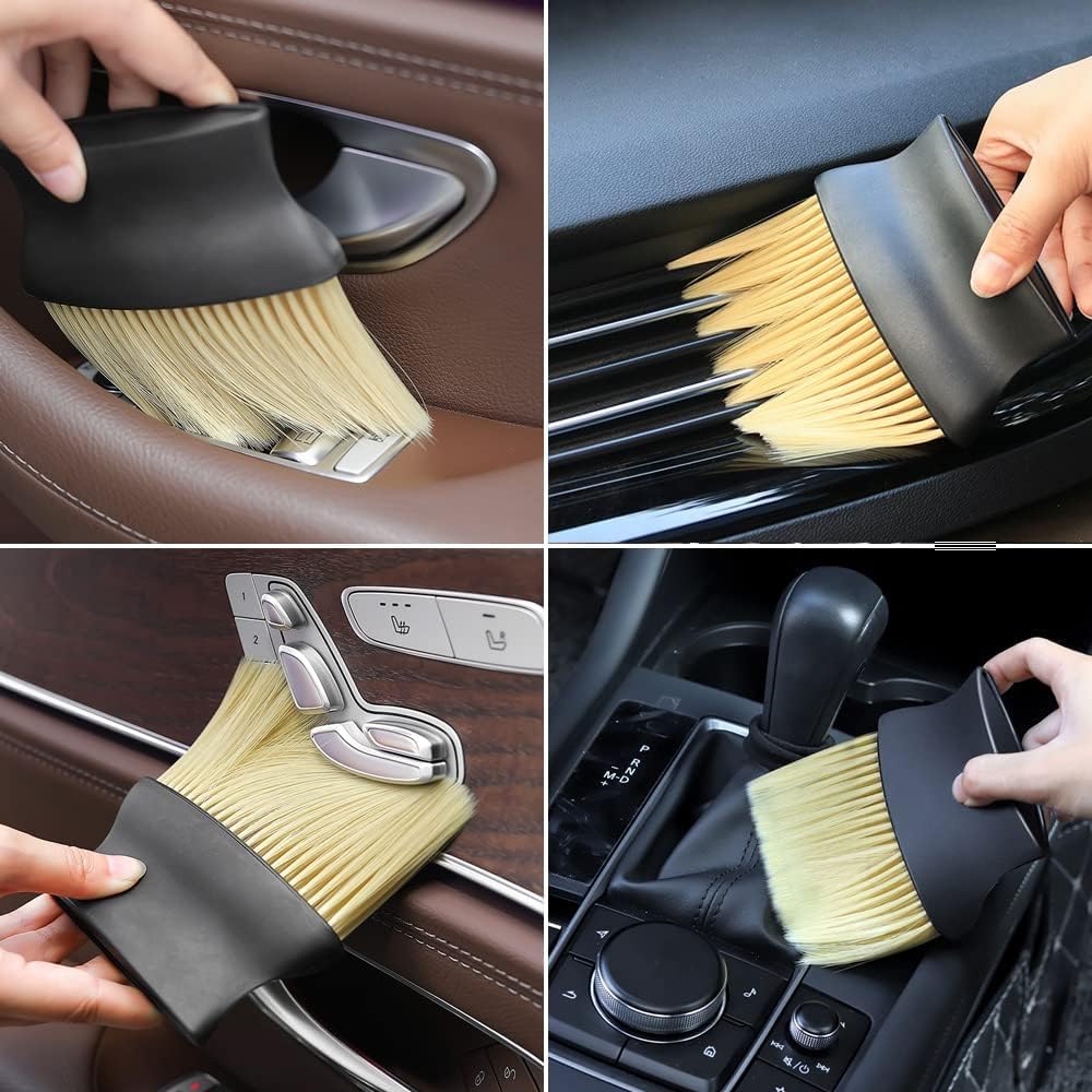 Aurixauto Sunvisor Tissue Holder + Broad Brush + Small Brush + 2 Microfiber Cloth 600 GSM image 3
