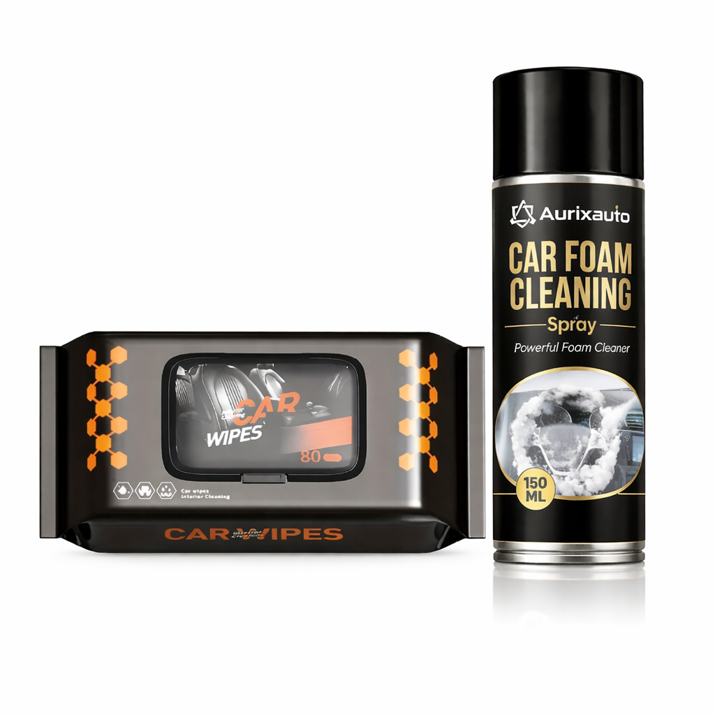 Multipurpose Car Foaming Cleaning Spray 150ml & Dashboard Scratch Remover Wipes